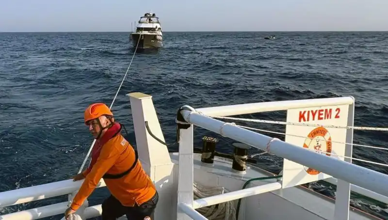 Marmaris Açıklarında Sürüklenen Tekne Kurtarılarak Tehlike Atlattı