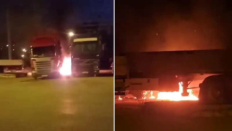 Çözümler Yerine Yangın: Park Halindeki Tırları Kasıtlı Olarak Ateşe Verdiler